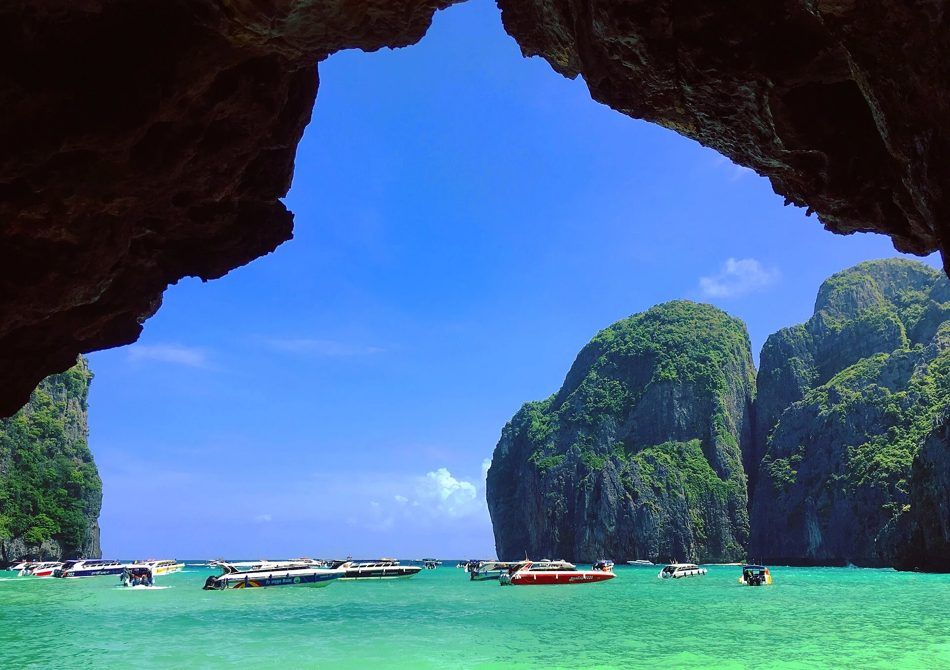 Maya Bay on Phi Phi Le — the islands the day trip visits